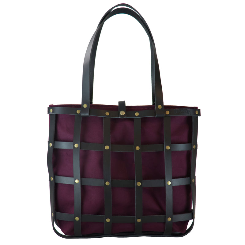 Leather Cage Tote: Black